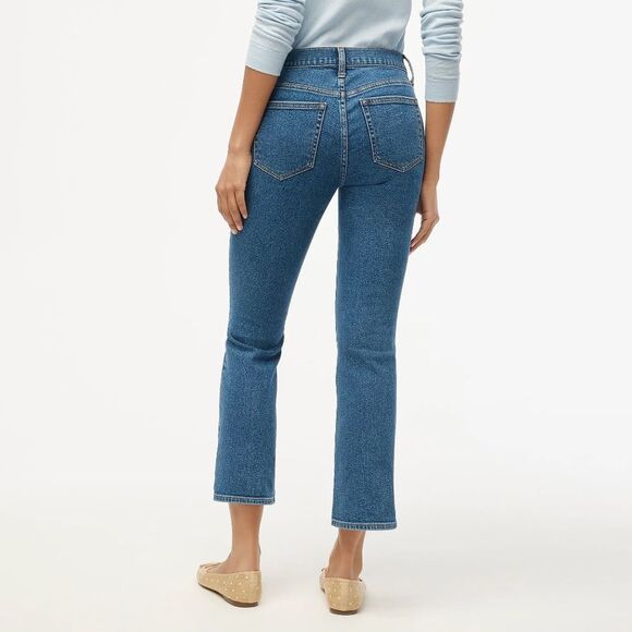 NWT J. Crew Flare Crop Mid Rise Jeans in All Day Stretch - Picture 3 of 13